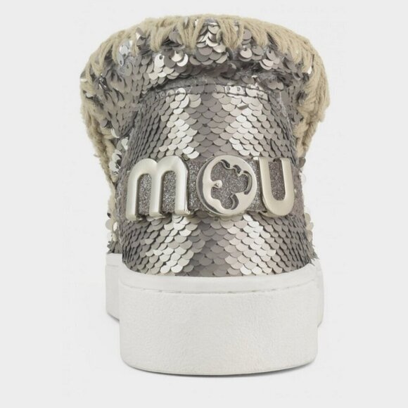 NWT Mou silver sequin round toe low cut sneakers, EU 38 - Picture 3 of 16